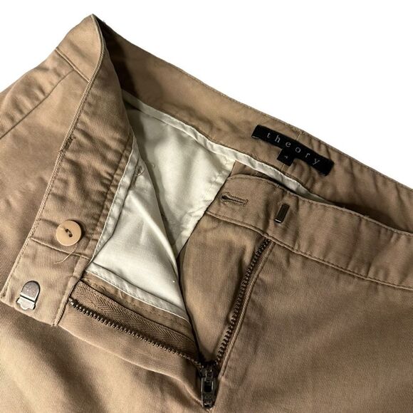 Theory Chinos Khaki Tan slim fit ankle length women’s Size 4 - Picture 4 of 10